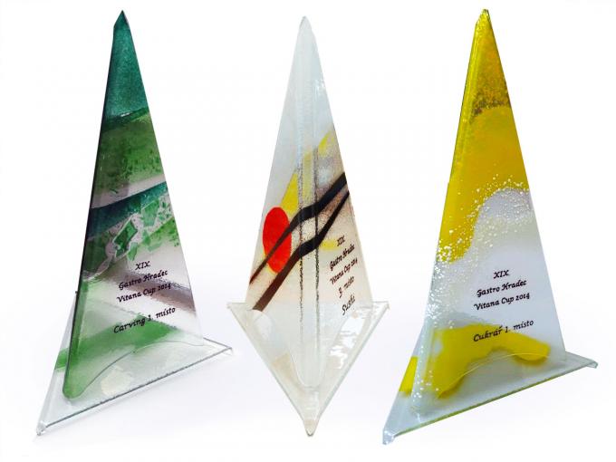glass trophiesTrophies for competition GASTRO Hradec 2014